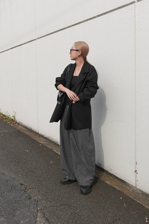 チェックボリュームラフパンツ